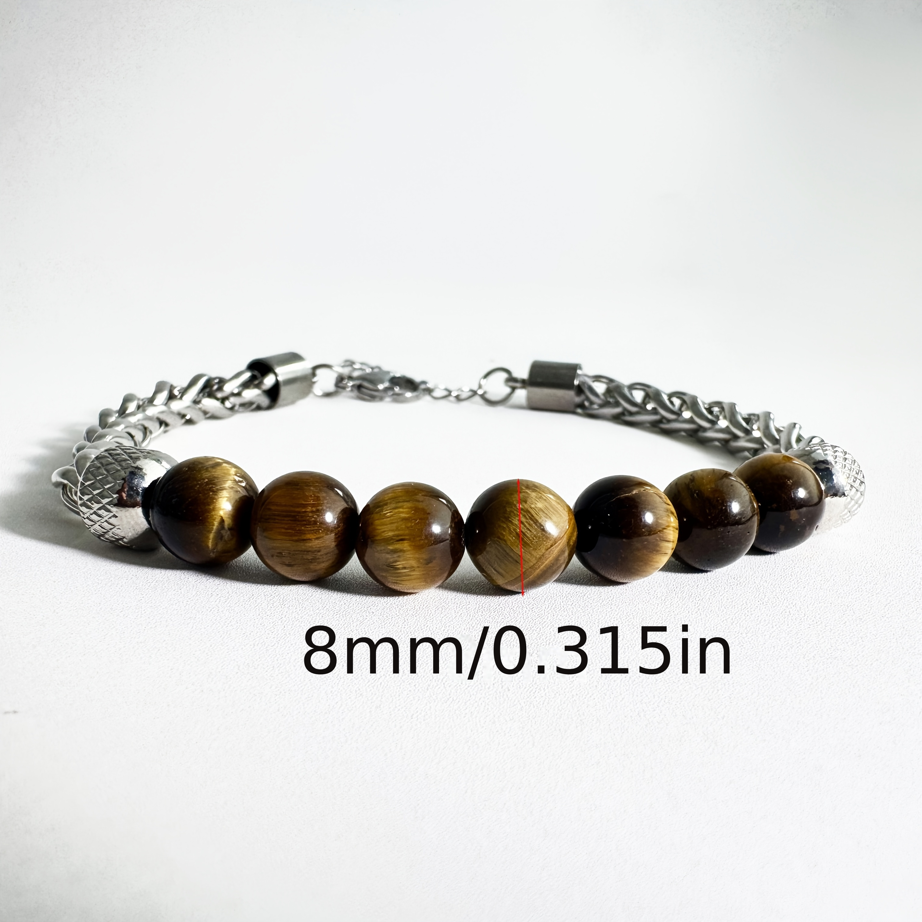 Seven-Color Round Bead Titanium Stainless Steel Adjustable Bracelet